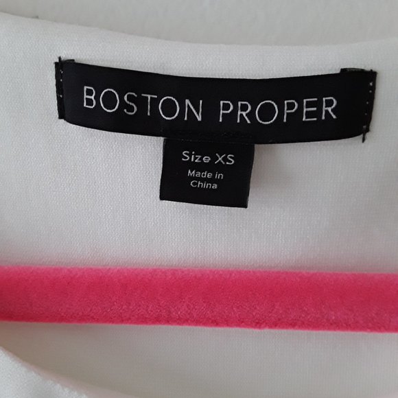 BOSTON PROPER Ivory Sleeveless Chiffon Overlay Dress - Picture 2 of 9